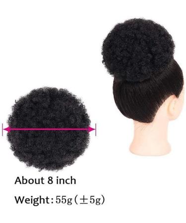 Synthetic Afro Puff Drawstring Ponytail Short Kinky Curly Hair Bun Extension Clip in Ponytail Hairpieces Short Curly Updo Hair Afro Bun Afro Chignon for Women Lady Girls (Black 8Inch) - Buy Online on GoSupps.com