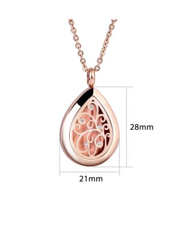 Rose Gold Aromatherapy Essential Oil Diffuser Necklace - Stainless Steel Pendant Locket for Women & Moms - Perfect Gift Jewelry - Buy Online on GoSupps.com
