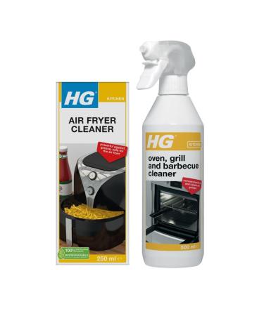 HG Grill Barbecue & Oven Cleaner Spray by HG Cleaning Products BBQ & Kitchen Cleaner Cleaner 500 ml(138050106) & HG Air Fryer Cleaner -Air Fryer Oven Cleaner Solution Cleaning Brush Included - 250ml