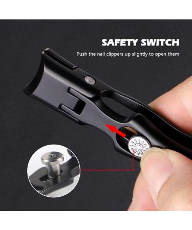 KEENSUN Nail Clippers 16mm Wide Jaw Opening Ultra Sharp Nail Clippers for Cutting Thick Nails Extra Large Toenail & Fingernails Clippers with Safety Lock and Nail File for eniors Men Adult (Black) - Buy Online on GoSupps.com