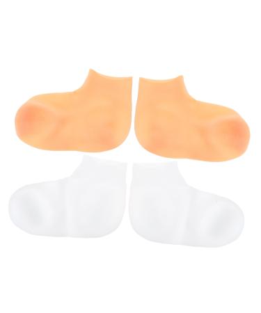 FOMIYES 4 Pairs Exfoliating Moisturizing Socks Feet Care Socks Features Socks for Women Lotion Gloves Overnight for Women Spa Socks for Dry Feet Foot Spa Socks Sebs Dedicated Miss