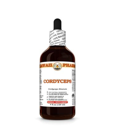 Cordyceps (Cordyceps Sinensis) Dry Whole Mushroom Tincture, Made in Hawaii, All Natural, Vegan, Pure Liquid Extract - 4 fl.oz 4 Fl Oz (Pack of 1)