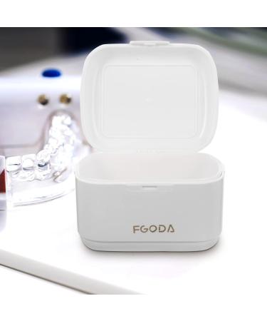 Denture Bath Case - Leakproof Portable Retainer & False Teeth Storage Box - Ideal for Office, Travel & Home - White - Buy Online on GoSupps.com