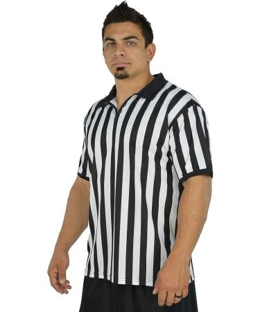 Mato & Hash Men's Referee Shirt/Umpire Jersey - 4X-Large Black/White - For Officiating and Costumes - Buy Online on GoSupps.com