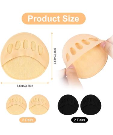 4 Pairs Lophe Bale Cushion Forefoot Pads - Reusable Non-Slip Inserts for High Heels | Skin Color & Black | Comfort for Medium Feet - Buy Online on GoSupps.com