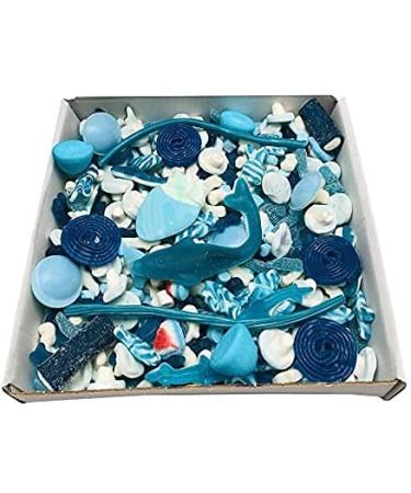 Blue Pick N Mix Sweets Gift Box Hamper Retro Sweet Present 1kg Personalised Gift Tag Message (Just The Sweets)