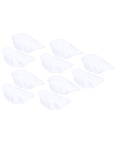 Natudeco Toe Separators Metatarsal Pads Silicone Foot Thumb Eversion Corrector Toe Overlap Splitter Toe Spacers Forefoot Pads Silicone Foot Thumb Separators(White)