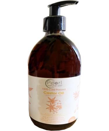 Cold Pressed Pure Castor Oil 500 ml Glass Bottle with a Pump Vegan BP Grade Hexane Free Non-GMO - Buy Online on GoSupps.com