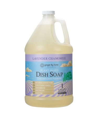 Ginger Lily Farms Botanicals Plant-Based Liquid Dish Soap Concentrated Formula with Max Grease Cleaning Power Cruelty-Free Lavender Chamomile Scent 1 Gallon Refill (128 Fl. Oz.)