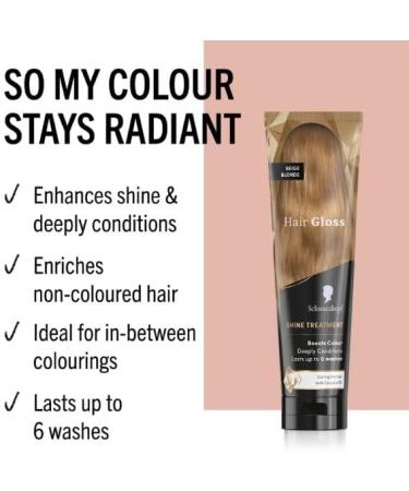 Schwarzkopf - Hair Gloss Coloration - Shine Treatment - Color Reviver - Instantly Detangles - Temporary Coloring - Nourishing Coconut Oil - Beige Blonde - 150ml - Buy Online on GoSupps.com