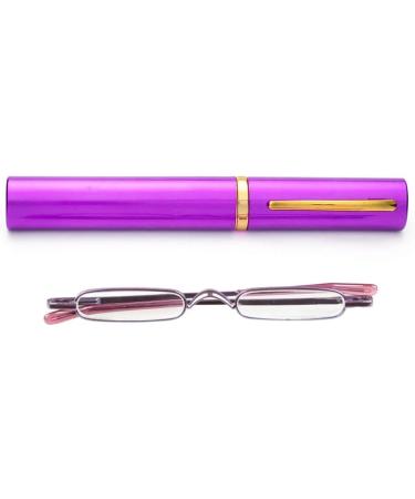 KoKoBin Mini Slim Purple Reading Glasses +3.0 | Spring Hinge Metal Unisex Visual Aid with Case - International Shipping Available - Buy Online on GoSupps.com