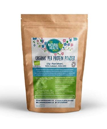 Organic Pea Protein Powder 125g by The Natural Health Market 80% Vegan Protein