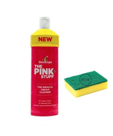 RTUK 500ml Household Multi-Purpose Anti Bacterial The Pink Stuff Miracle Cleaning Cream for Window/Stains/Floor/Rust Includes 1x Cleaning Sponge (1) - Buy Online on GoSupps.com