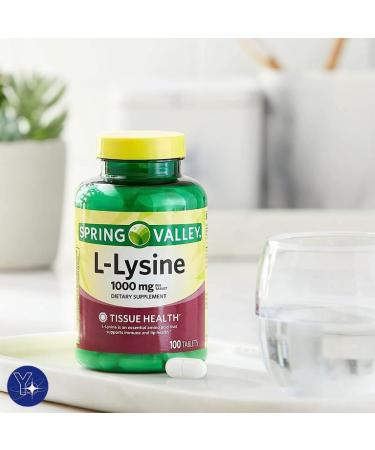 L-Lysine Amino Acid Supplements - Spring Valley 1000 mg 100 Count | YOLOMOLO Bookmark Gift - Buy Internationally - Buy Online on GoSupps.com