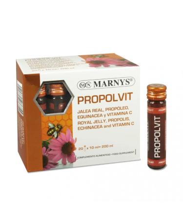 Marnys Propolvit Pack of 20 drinkable vials for immune and energy boost with royal jelly purified propolis echinacea and vitamin C