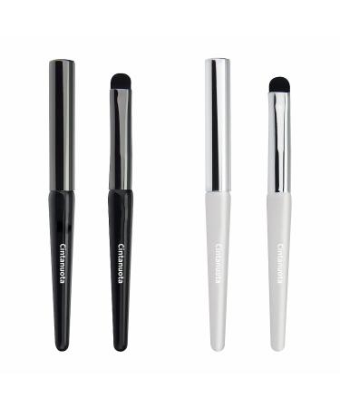 Cintanuota lip brush for lipstick 2 pieces of lip brush with cover suitable for applying or mixing lips eye shadow eyebrows portable travel reusable and waste free