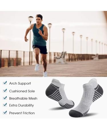 Ruixue Breathable Sports Socks for Men & Women - 6 Pairs Cotton Running Socks Anti-Slip Short Socks (Size 35-50) - Buy Online on GoSupps.com