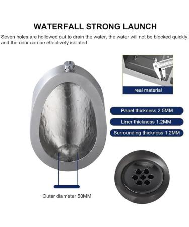 Stainless Steel Urinal Wall Mounted Bar Urinal Toilet Men's Urinal Commercial Splash- Urinal with Sensor Wall Mounted Smart Men's Urinal ConcealedSensor-WallPipe (Manualvalve WallPipe) - Buy Online on GoSupps.com