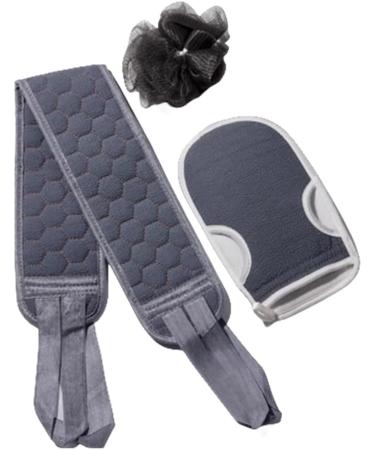Exfoliating Bath Sponges & Loofahs - 3 Piece Set for Men & Women | Mesh Balls & Shower Accessories for Spa & Body Scrubs - Buy Online on GoSupps.com