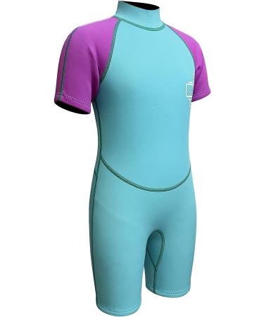 PZZMY Kids Shorty Wetsuit 2mm Neoprene Suit - Blue/Purple, 7-8 Years - Buy Online on GoSupps.com