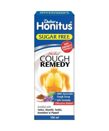 Da-bur Honitus Sugar Free Herbal Ayurvedic Cough Syrup Non-drowsy | Relief from Cough Cold & Sore Throat Relief | 100ml