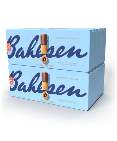 Bahlsen Waffeletten Milk Chocolate Dipped Cookies - Delicate wafer rolls dipped in milky European chocolate - 3.5 oz boxes (12 boxes) Milk Chocolate 3.5 Ounce, 12 Boxes