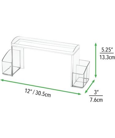 mDesign 2-Tier Small Plastic Bathroom Cabinet Organizer - Clear - Ideal for Vitamin Bottles, Medicine, Makeup - Hair Product Storage Shelf for Sink, Counter, Vanity - Buy Online on GoSupps.com