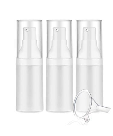 Mild East 3pcs 20ml Sterile Airless Pump Bottle with Funnel Easy to Carry and Fill Matte Lotion Bottles For Travel