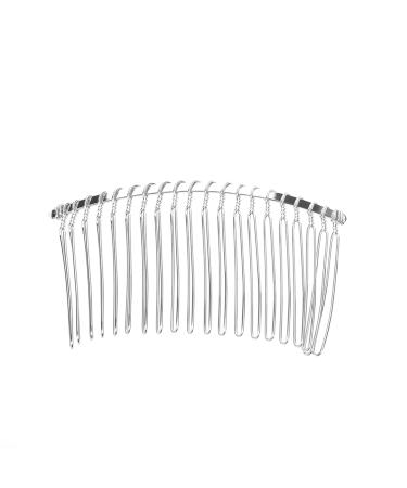 SOLUSTRE French Hair Pin White Veil 7. 8cm 20 Teeth Wedding Veil Comb Silver Wire Bridal Veil Hair Combs Minimalist Metal Hair Side Comb for Women French Barrette Hair Clips Wedding Veils