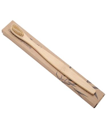 Bamboo Toothbrush Biodegradable Soft Eco-Friendly Nylon Bristles 6 Colors Khaki