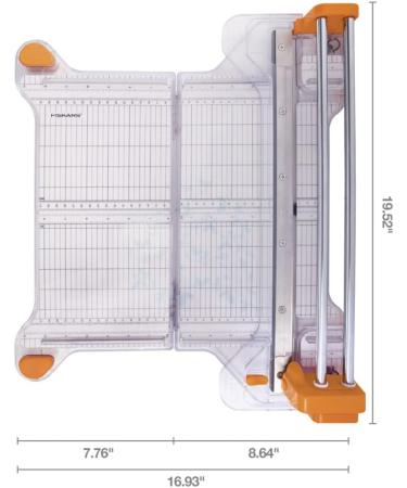 Fiskars ProCision  Rotary Bypass Paper Trimmer - 12 Cut Length - Craft Paper and Mixed Media Cutter with Grid Lines Orange - Buy Online on GoSupps.com