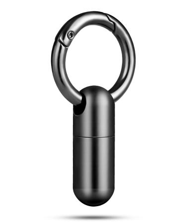 Tiny Keychain Pill Holder.TISUR Titanium Pill Case Waterproof Pill Fob for Travel Purse Pocket Mini Pill Organizer Black Small Pill Case