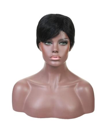 SHIYID Short Synthetic Hair Extension Wig Cut Wig for Women High Temperature Fiber Wig Fashion Lady Wig