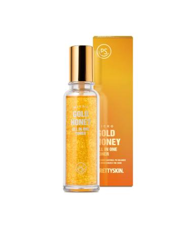 PS.PRETTYSKIN Micro 24K Gold Honey All-in-One Facial Toner 140ml (4.73 fl.oz.) with Honey Extract Aloe Vera Leaf Extract for Moisturizing Soothing Nutrition