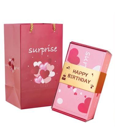 Generic Happy Birthday Surprising Boxes Bouncing Red Envelope Gift Boxes for Family Friend Neighbor Gift 20pcs Bounce Boxes Gift Boxes Gift Bags Pink HAPPY BIRTHDY