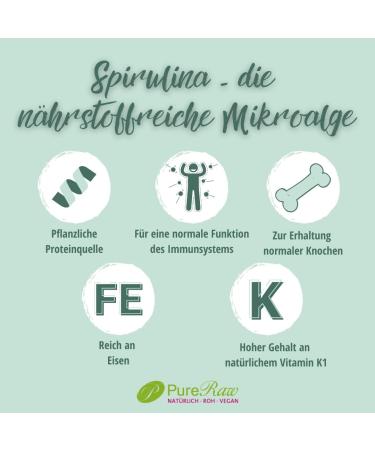 Premium Raw Vegan Spirulina Powder 250g - German Algae Superfood for Smoothies & Health | Pureeraw - Buy Online on GoSupps.com