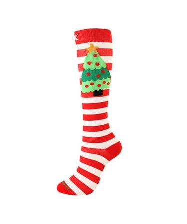 Gande Sport men's women compression socks Fruits Series Plant Series Banane Ananas Cactus Pressure Compressions Nylon 1st (Color: Tree4 Size: L XL) L-XL Tree4