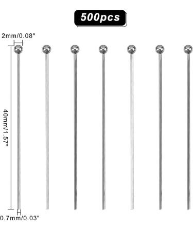 PandaHall 304 Stainless Steel Ball Head Pins 40mm 500pcs - Jewelry Making Pins for Earrings, Pendants, Bracelets - 21 Gauge Bendable Headpin - DIY Craft Supplies - Buy Online on GoSupps.com