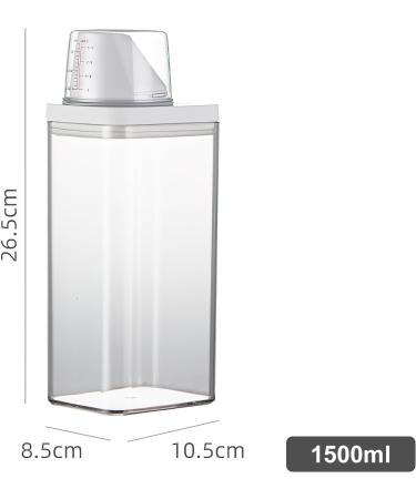 Washing Powder Storage Laundry Detergent Dispenser Washing Powder Dispenser with Measuring Cup Washing Up Powder Container Laundry Room Accessories Multipurpose Cereal Jar (1500ml) - Buy Online on GoSupps.com