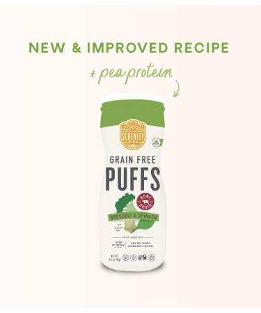 Serenity Kids 6+ Months Grain Free Puffs Toddler & Baby Snack | No Added Sugar Gluten & Rice Free Allergen Free | Made with Organic Cassava Veggies and Herbs | Broccoli & Spinach | 6 Count Broccoli & Spinach 1.5 Ounce (Pack of 6) - Buy Online on GoSupps.com