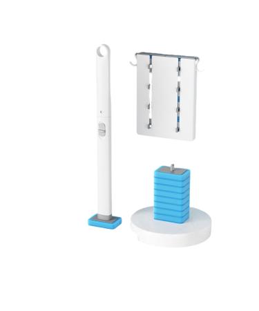 YUKORT Disposable toilet cleaning system with 80 refills wall-mounted storage box for convenient cleaning supplies White One Size 1 count (Pack of 1) White