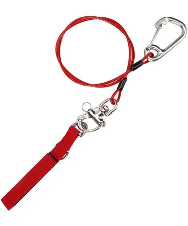 VGEBY Freediving Lanyard Safety Rope 316 Pro Stainless Steel Clip with Dive Wristband - Red - Buy Online on GoSupps.com