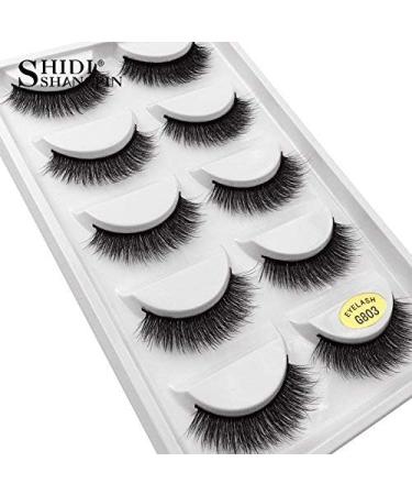 SHIDISHANGPIN 5 Pairs Eyelashes 3d Lashes Natural Black 1cm-1.5cm Long & Soft False Eyelashes Full Strip Lashes G803 - Buy Online on GoSupps.com