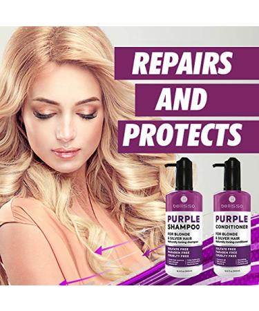BELLISSO Purple Shampoo, Conditioner & Hair Mask Set - Sulfate-Free Salon Grade Formula for Platinum, Silver & Grey Hair - Hydrating Toner for Shimmer Correction - Buy Online on GoSupps.com