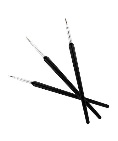 3 Pcs Fine Detail Nail Art Brush Set Thin Nail Art Brushes Pen Miniature Nail Detail Brushes Design Painting Brushes DIY Nail Art Drawing for Short Strokes Details Blending Elongated Lines