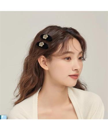 Hair Barrettes for Women Female Temperament Bangs Clip Delicate Small Side Clip 1 count (Pack of 1) Black - Buy Online on GoSupps.com