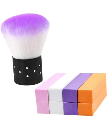 minkissy 1 Set Nail Block Bulk Nail Files Sand Paper Nail Sanding Buffer Nail Art Brush Nail Brush Remover Buffer Block Tools Nail Cleaner Brush Nail Polish Block Purple Paint Manicure - Buy Online on GoSupps.com