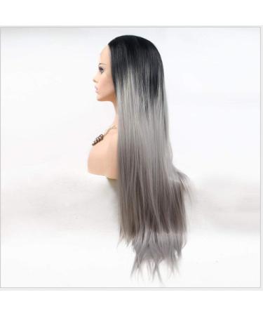 BGHJUE Long Natural Gray Wig for Women | Side Part Synthetic Highlight Wig | High-Temperature Fiber & Breathable Cap - Buy Online on GoSupps.com