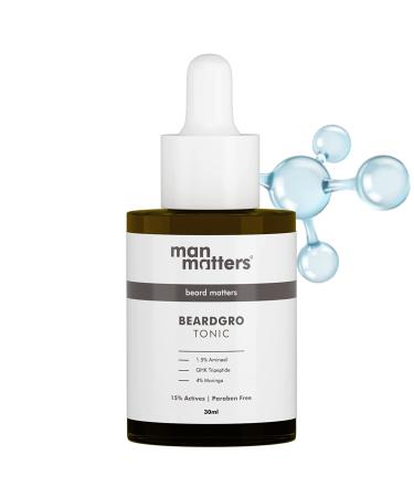 QURA QURA BeardGro Beard Growth Tonic for Men 30ml | 1.5% Aminexil 4% Moringa 4% Goksura & 2% Eyelash Extract | Thicker Beard Growth Softens Beard | Natural and Scientific Formula