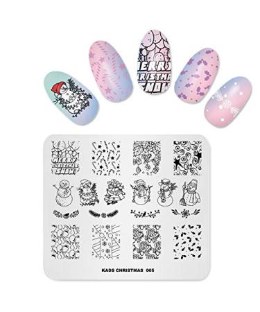 Alexnailart Nail Art Stamping Plate Template Christmas theme Snowman Balloon Candy Bell Christmas hat Pattern DIY Nail Art Image Stamp Stamping Plates Manicure Print Tool CH005